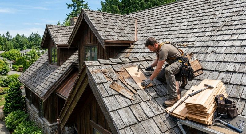 Cedar Shake Roof Repair in Elizabeth, CO