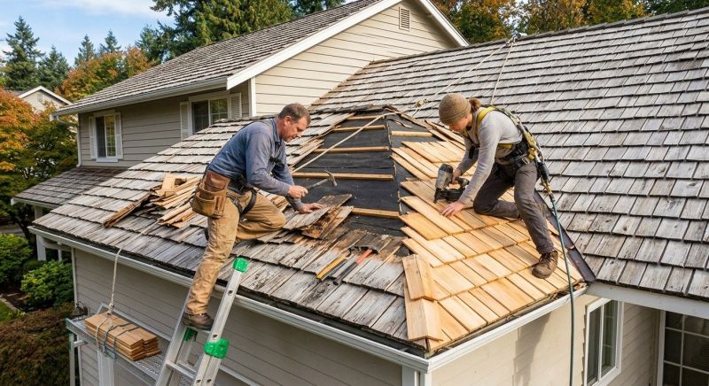 Cedar Shake Roof Repair in Elizabeth, CO